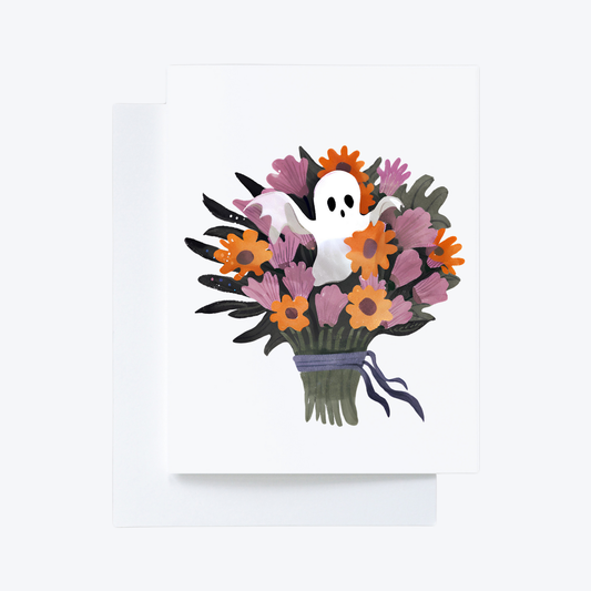 12 Floral Ghost Bouquet Fall Note Cards