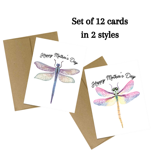 Set of 12 Happy Mother’s Day Dragonfly Cards